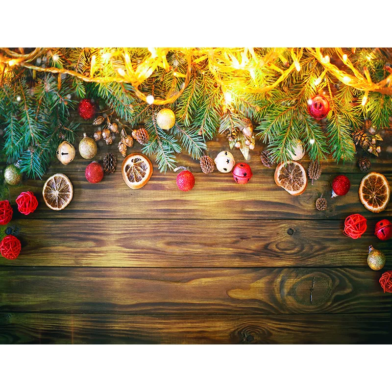 

Vinyl Custom Photography Backdrops Prop Christmas Flower Wooden Planks Theme Photography Background 200901MB-03