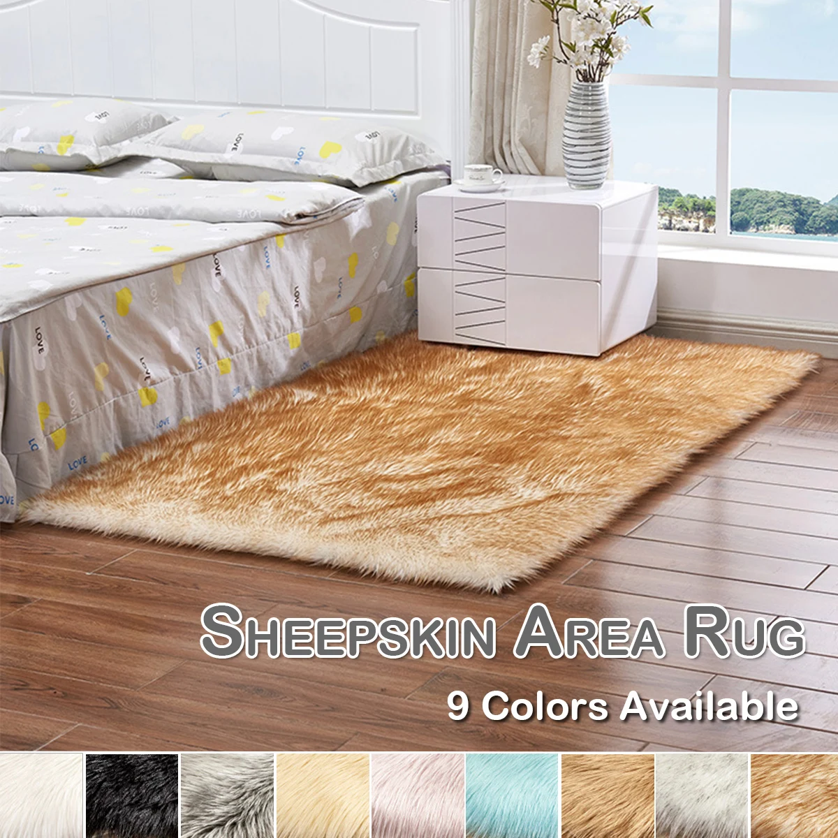 Моющиеся прямоугольные мягкие ковры 6 см длинные блестящие меховые овчины