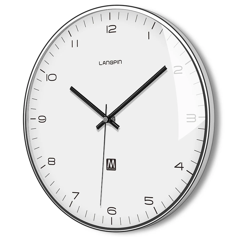 Настенные часы в скандинавском стиле белые металлические американские