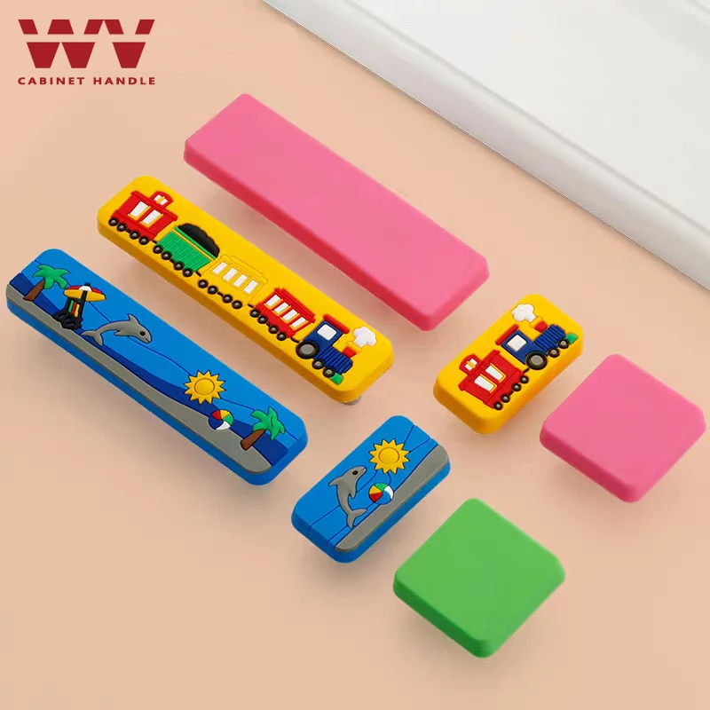 WV детские резиновые ручки для шкафа милый цветок звезда луна облако кухонные и