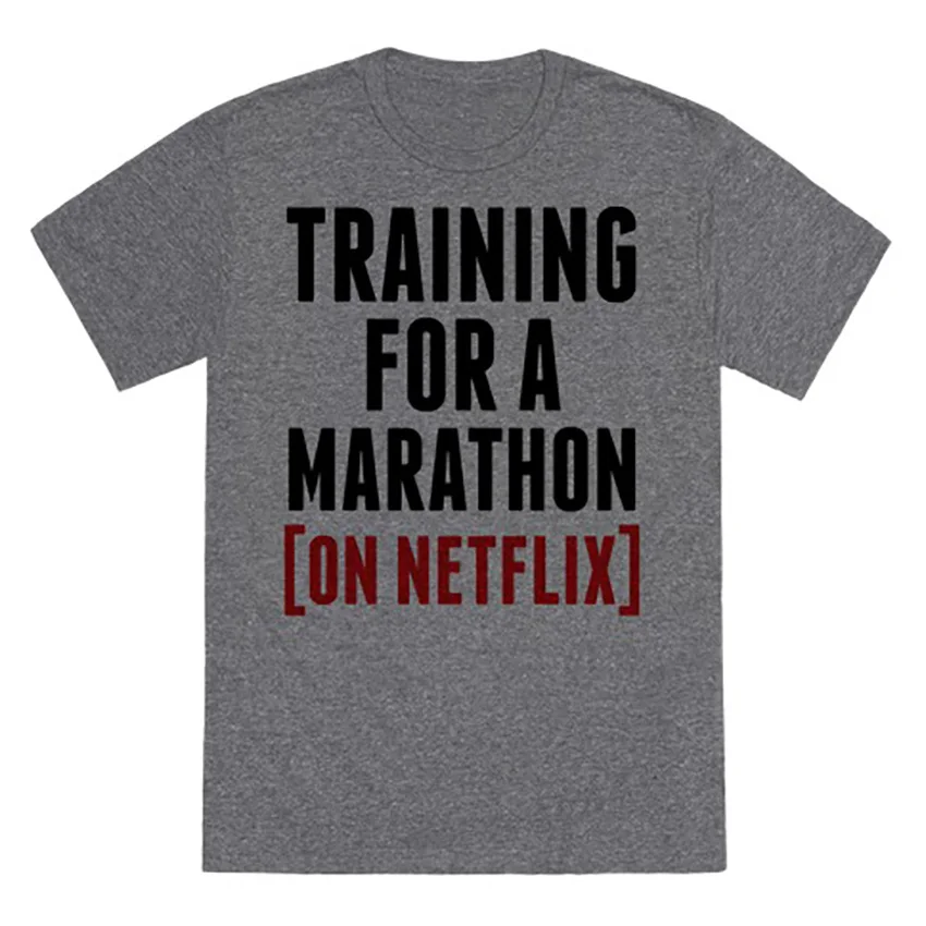 Тренировка для марафона (на Netflix) футболка Интернет тренировка Netflix смешная