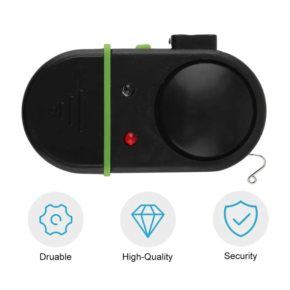 Electronic LED Light Fish Bite Sound Alarm Bell Clip On Fishing Rod Black ABS Power Saving Maximum Volume up to 80dB | Спорт и