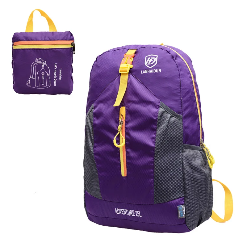 25L складной рюкзак портативные сумки ультралегкие яркие для женщин тренажерного