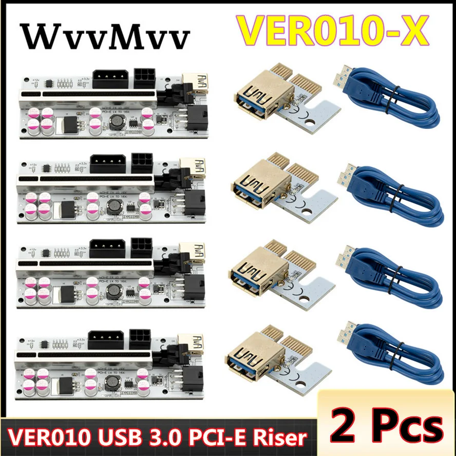 

2 шт., USB 3,0 PCI-E Райзер VER010 Express 16x