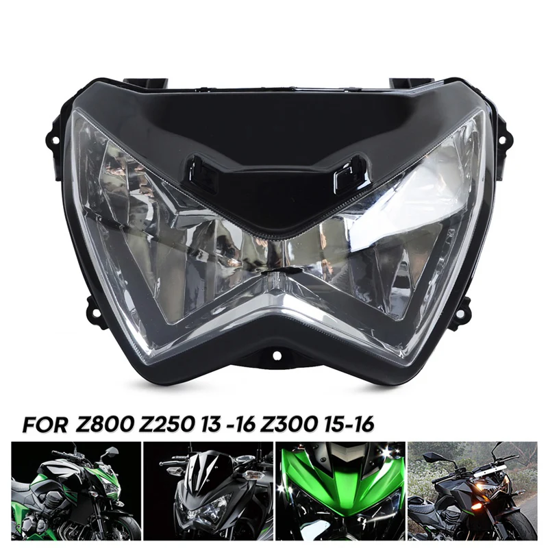 

NEW-Motorcycle Headlight Lamp Assembly for Kawasaki Z250 Z800 2013 2014 2015 2016 Z300 2015 2016