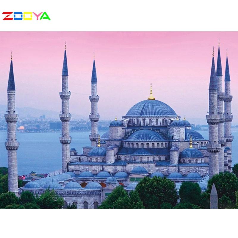 

Full Square 5D Diy Diamond Painting Mosque Diamond Embroidery Religion Diamond Mosaic Set Picture Of Rhinestones Handmade JM155