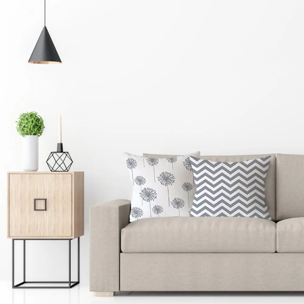 18*18 дюймов серый геометрический декоративный чехол для подушки полиэстер