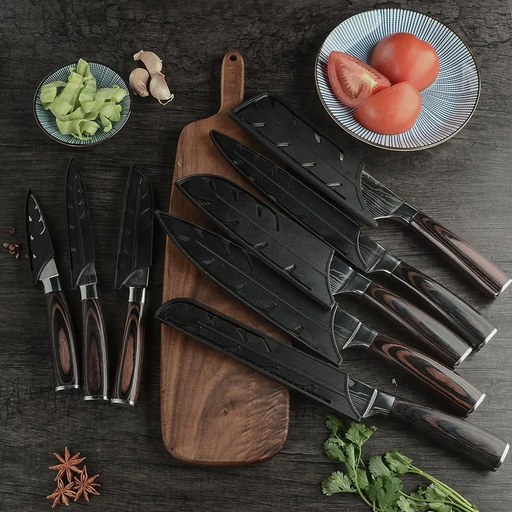 Кухонные ножи сантоку острый шеф-повар из нержавеющей стали дамасская сталь