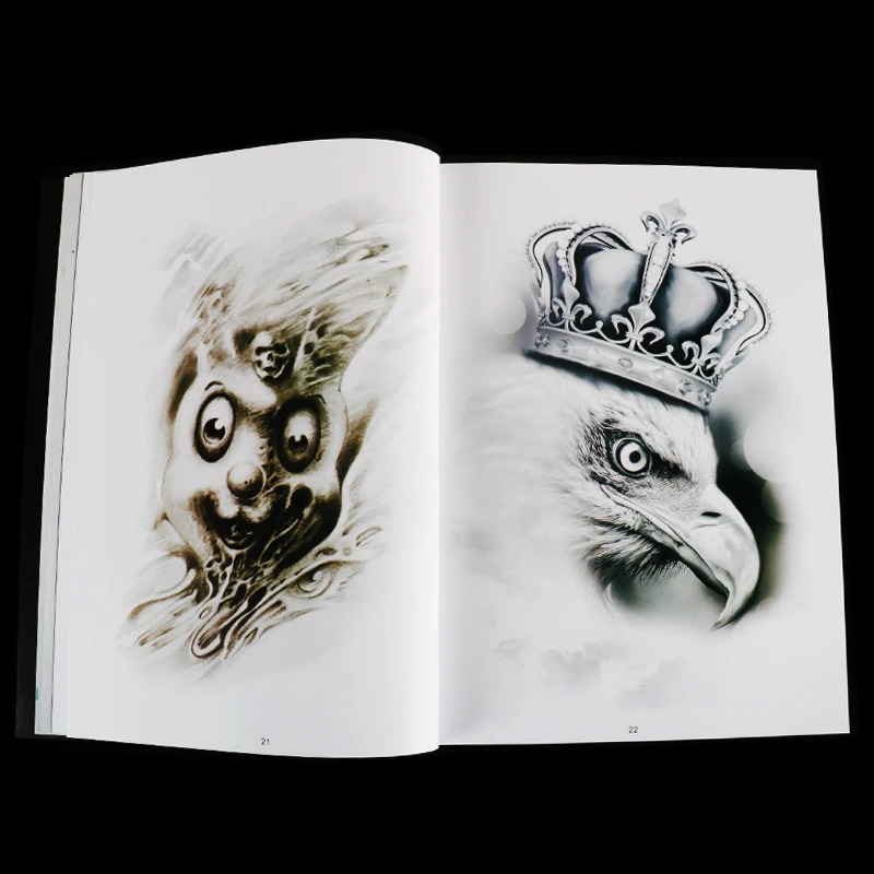 Latest Original Tattoo Manuscript A4 Size 50 Pages Sketch Book Eyes Feather Death Buddha Skull | Красота и здоровье