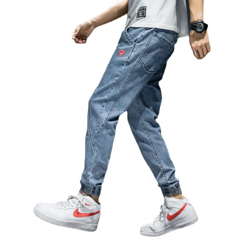 

Men's jeans retro fashion elastic waist loose stretch denim trousers street clothing men's clothing jeans oversized size M-7XL