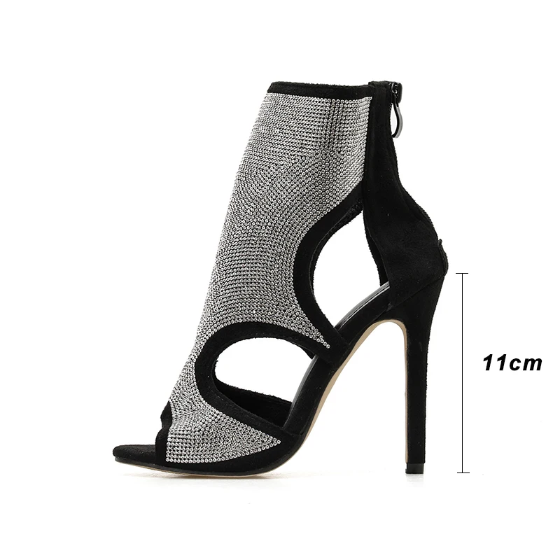 Kcenid пикантные туфли с открытым носком и стразами стразы женские ботильоны