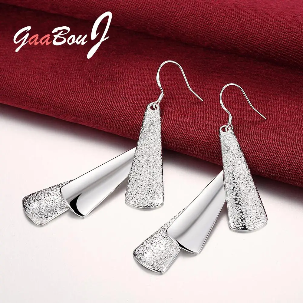 

Fashion 925 Sterling Silver Wedding Geometry Dangle Earrings For Women 2021 Engagement Party Korean Style Jewelry GaaBou