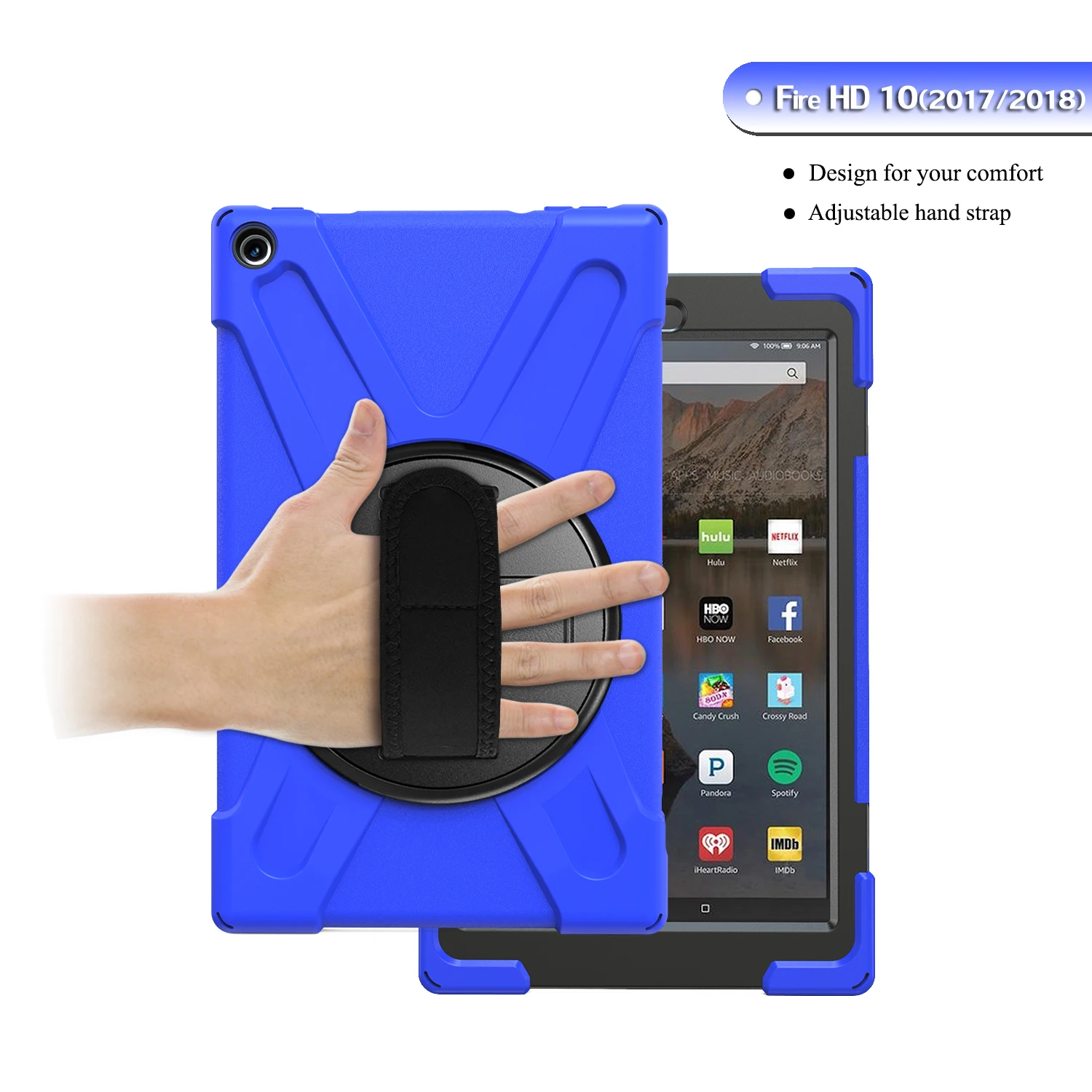Чехол для планшета для Amazon Fire HD 10 чехол Чехол Funda дети Безопасный противоударный сверхмощный силиконовый Жесткий подставка для рук держатель