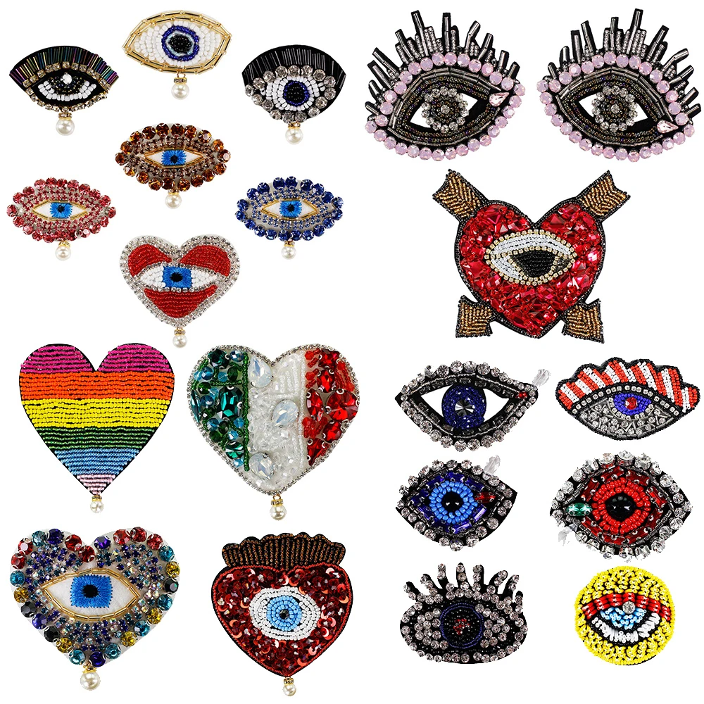 Шарик глаза патч для одежды Брошь пришить стразы аппликация из страз куртки