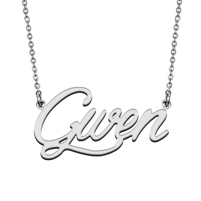 Gwen Custom Name Necklace Customized Pendant Choker Personalized Jewelry Gift for Women Girls Friend Christmas Present