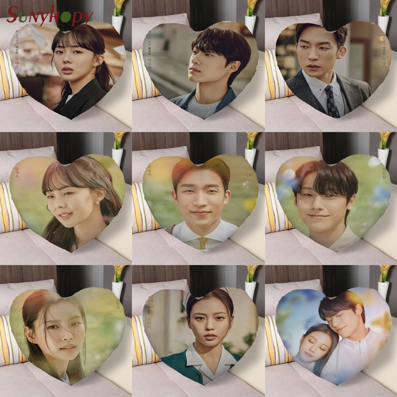

Youth Of May Kdrama Custom Pillowcase Heart Shape Zippered Satin Fabric For Home/Seat Cushion Wedding Decorative-0903WJY