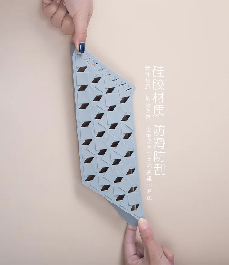 

Silicone Storage Shelf Creative Cosmetic Organizer Container Multiple Grids Makeup Supplies Lipstick Eyebrow Pencil Holder