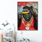 Современная живопись Gorilla rapper, домашний декор, животные, качественный холст, постер для гостиной, спальни, детской комнаты, настенное искусство, Декор, картина