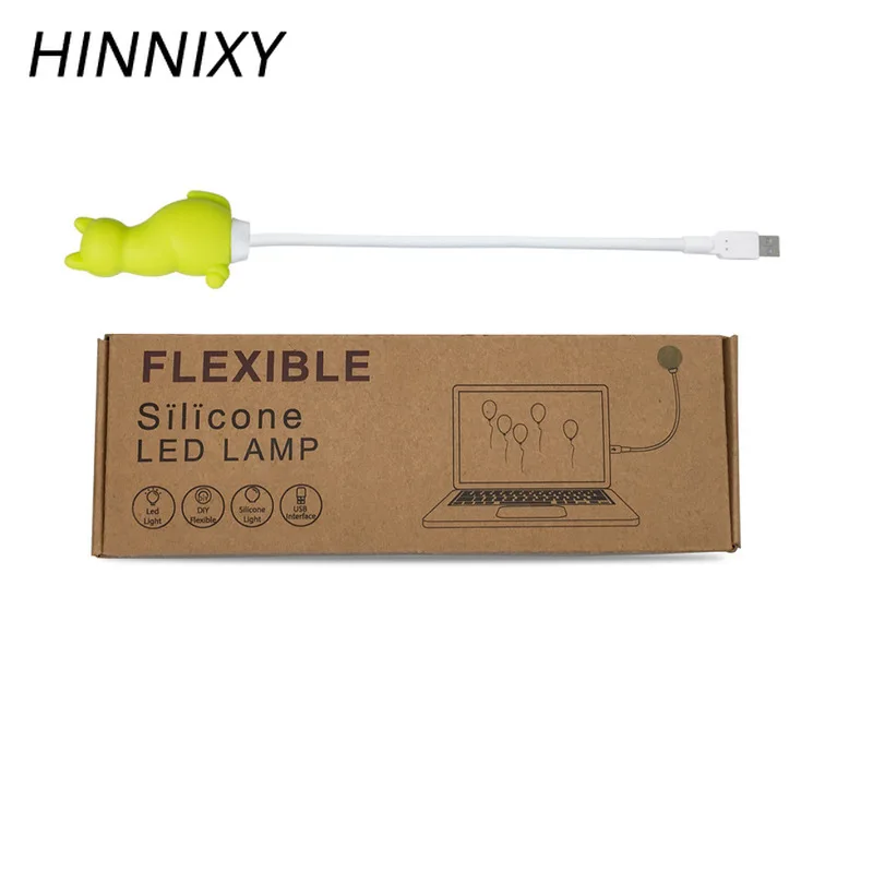 Hinnixy USB кошка моделирующая настольная лампа силиконовая животное DIY портативный