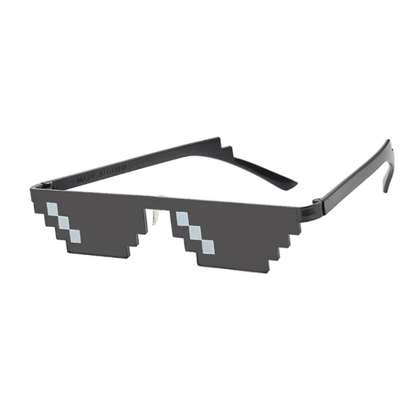 

Солнцезащитные очки Thug Life женские, 8 бит, с пиксельной мозаикой, мужские и женские солнечные очки, винтажные, черные, подарок, игрушечные очки...