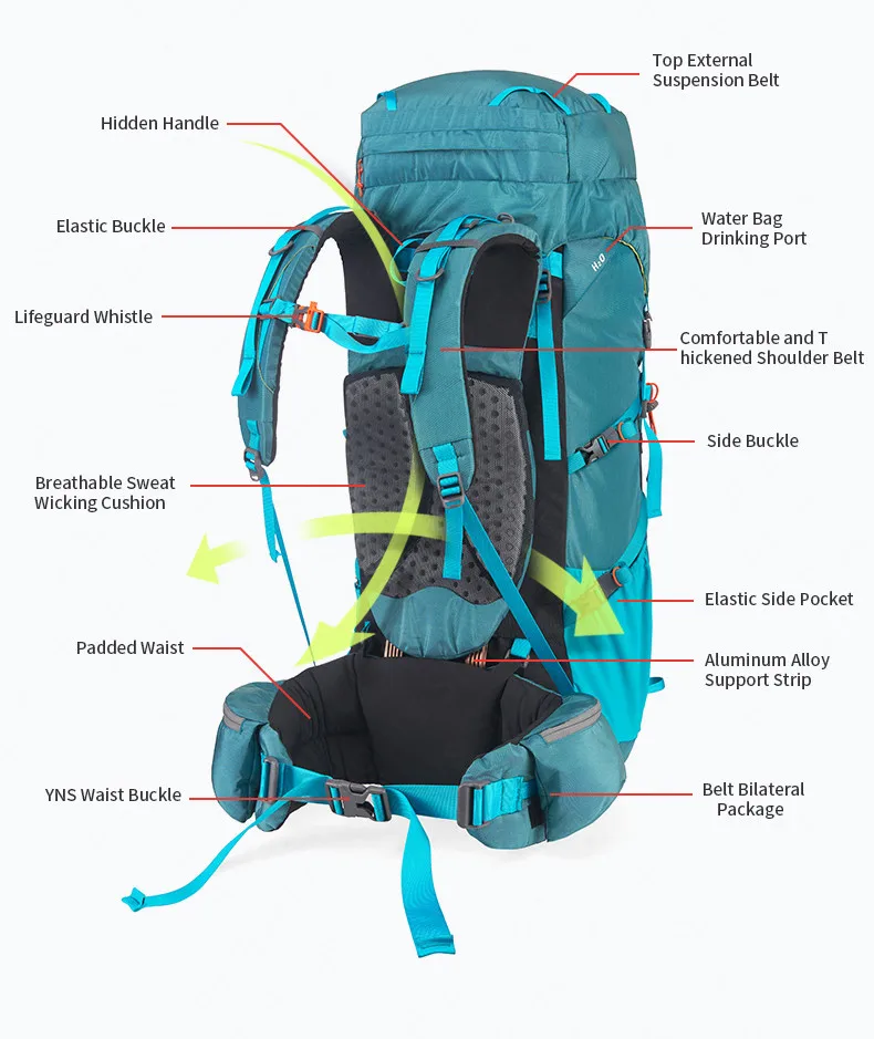Naturehike 55Л 65л рюкзак походный рюкзак Открытый Кемпинг Профессиональный альпинистский мешок с подвеской системы спортивный BagNH16Y065-Q