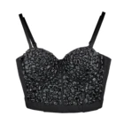 Укороченный акриловый топ с бисером, для ночного клуба, для осени, сексуальный топ, бюстье с пуш-ап