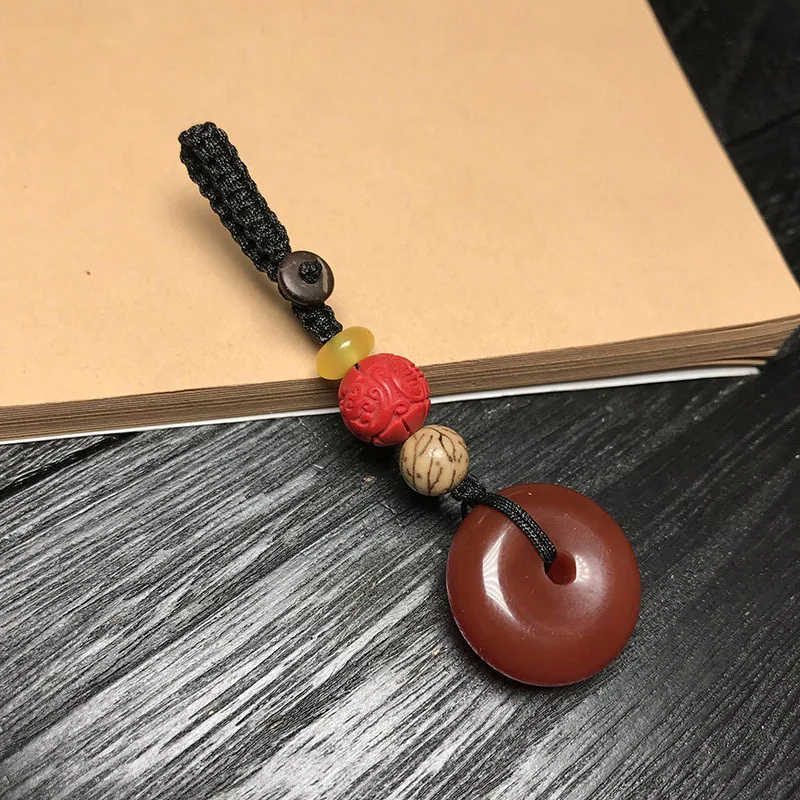 Этническая резная Тыква Золотая рыбка круглый кулон брелок для женщин Бодхи Лотос держатель ключей|Брелоки|