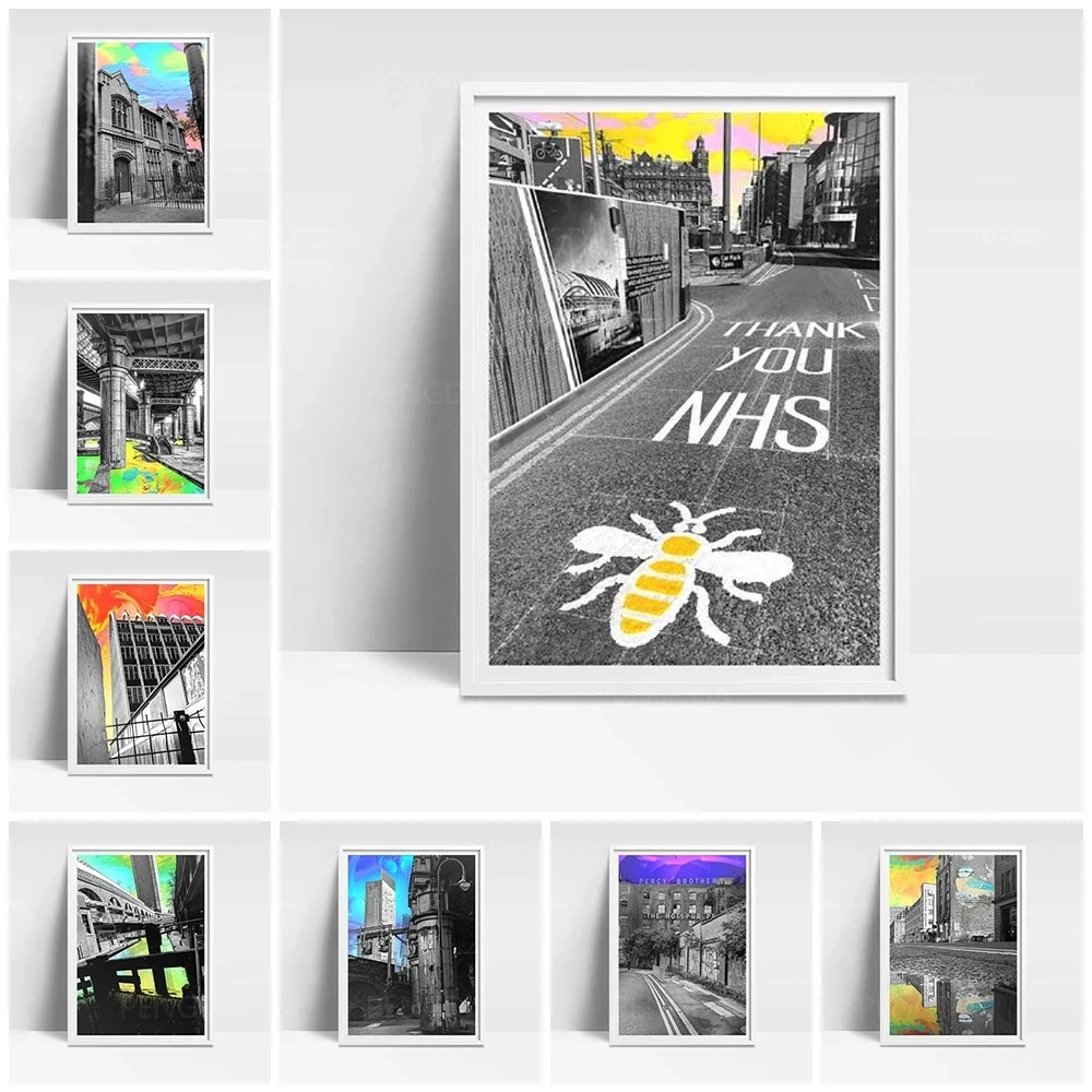 

Canvas Print Painting Wall Art City Colorful Cool Sky Posters Black Cool Modular Cuadros Home Decor Picture Living Room No Frame