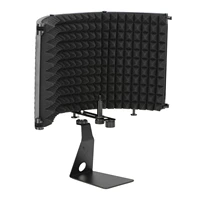 microphone isolation shield with stand studio sound absorbing foam reflector