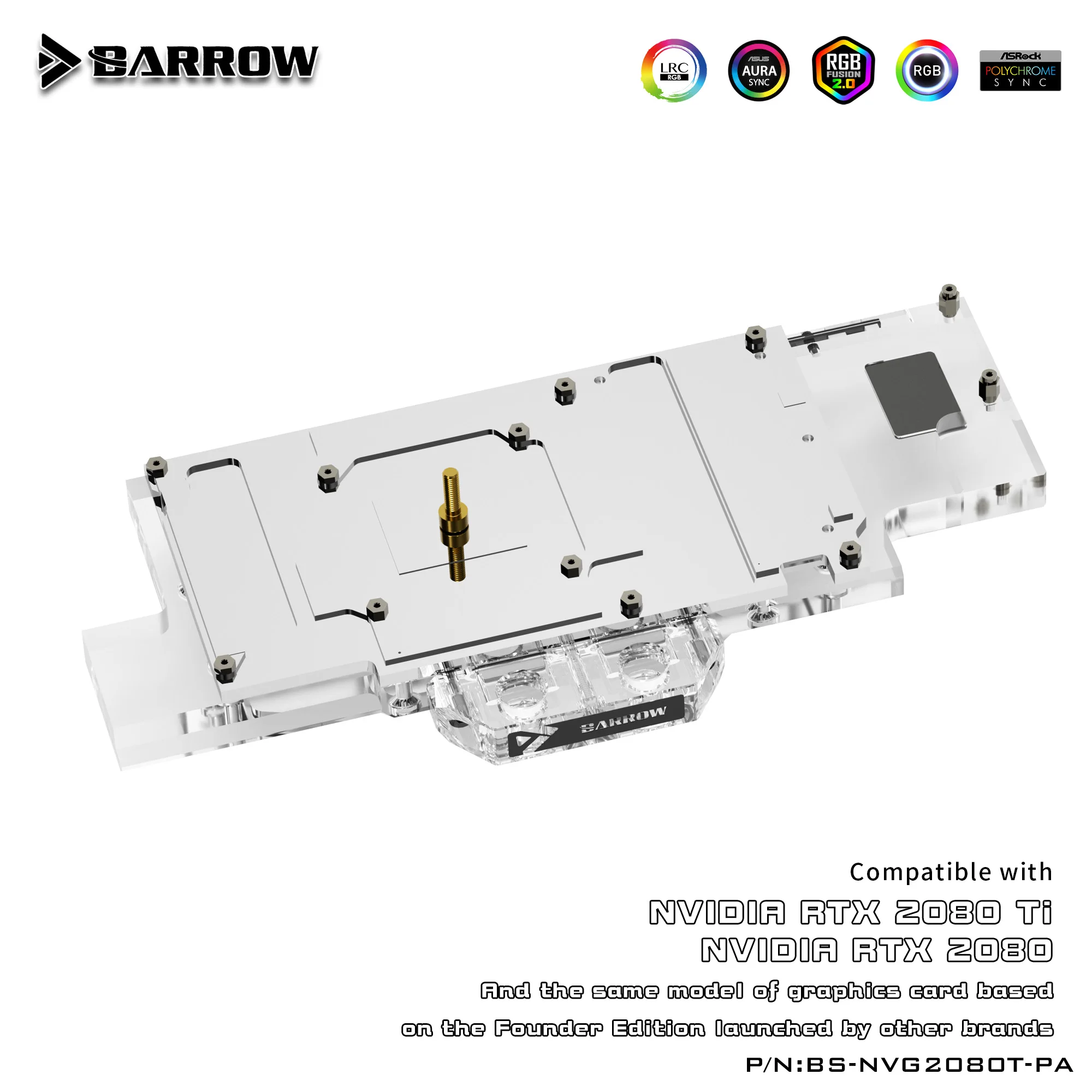 BARROW Water Block используется для NVIDIA RTX 2080Ti/2080 Founders Edition/Справка Edition/полная защита