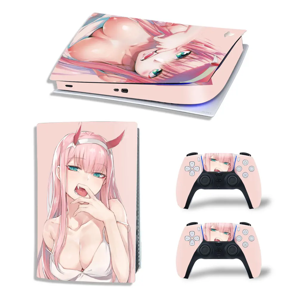 

Наклейка девушка для PS5, цифровая версия, наклейка, Обложка для консоли PlayStation 5 и 2 контроллера PS5, цифровая наклейка