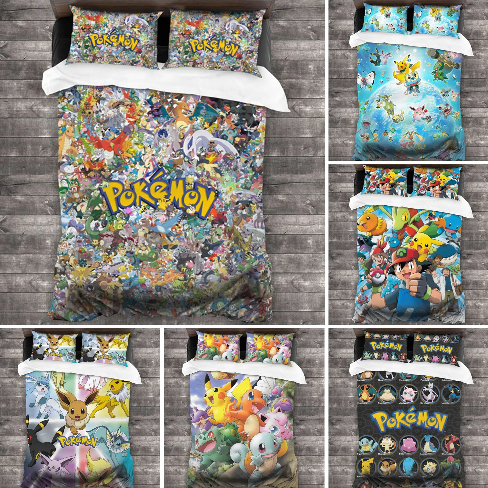 

Anime Pokemon All Season Twin Bedding Set 3 Piece Comforter Set Bed