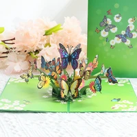 3d pop up greeting card butterfly flower valentines day birthday gifts thanksgiving day profess love girlfriend couple gifts