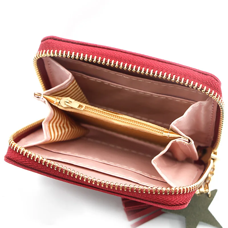 Женские Короткие Кошельки из искусственной кожи на молнии кошелек для монет
