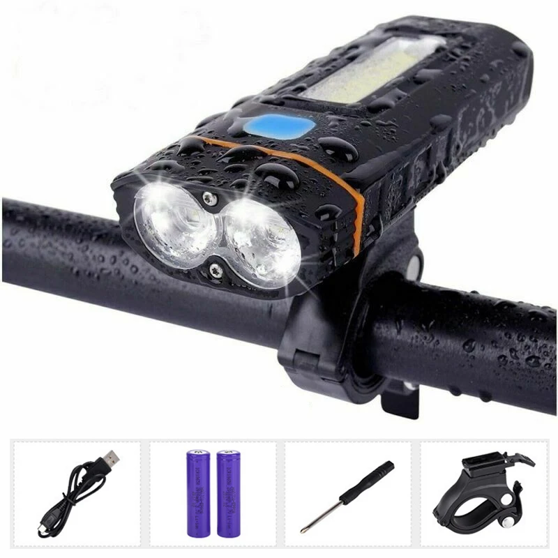 Велосипедный передний светодиодный фонасветильник с аккумулятором 2000 мАч