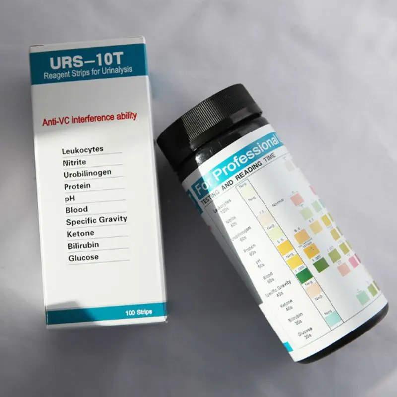 

100 Strips URS-10T Urinalysis Reagent Strips 10 Parameters Urine Test Strip Leukocytes, Nitrite,