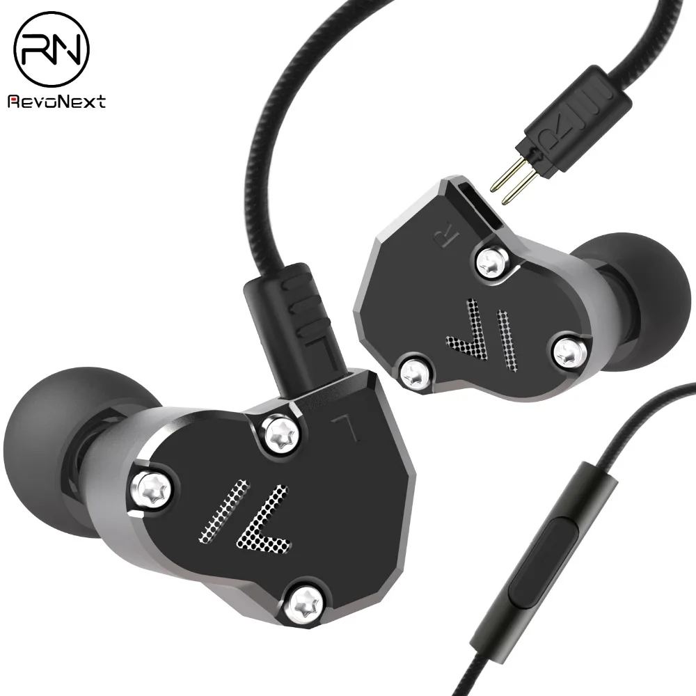 Revonext QT2 2DD+ 1BA гибридные наушники-вкладыши HIFI DJ Monito спортивные наушники для бега наушники гарнитура вкладыши PK QT3 QT3S