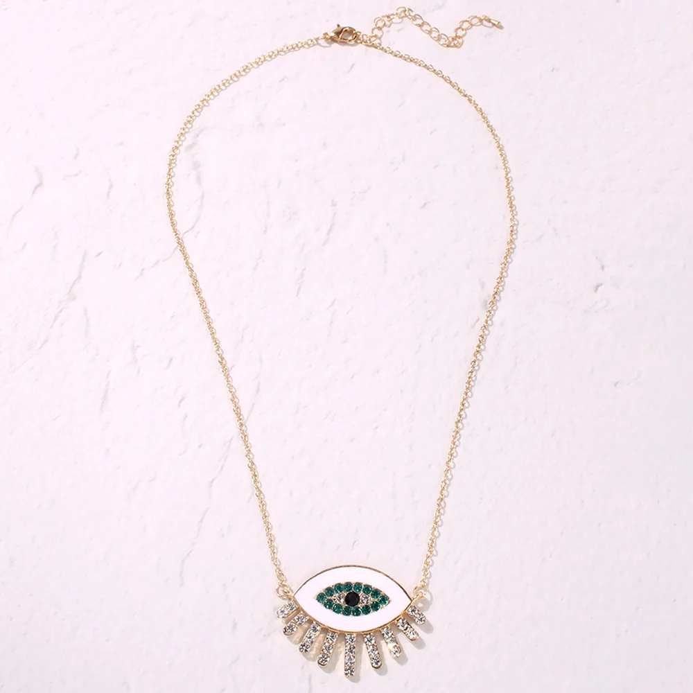 tassel eyes DIEZI винтажное корейское Радужное сердце глаза кулон ожерелье для женщин Женская жемчужная цепочка для колье ожерелье Новое ювелирное изделие - Окраска металла: tassel eyes