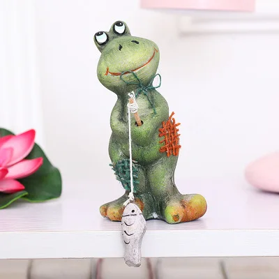 D Креативная 3D фигурка Лягушка из смолы для домашнего офиса, настольный декор, подарок для сада, двора, парная модель лягушки, украшения, аксессуары - Цвет: D