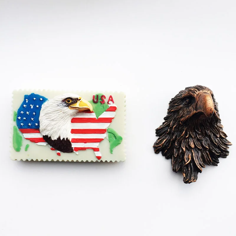 

Креативный Магнитный Магнит на холодильник, американский флаг, карта с лысовым орлом, памятное путешествие, ручная роспись, декоративные поделки