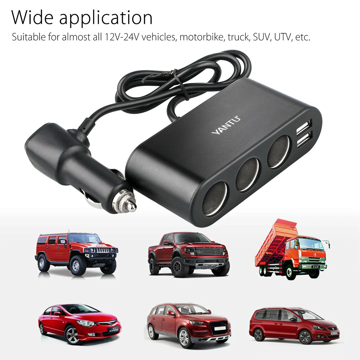 Автомобильное зарядное устройство с двумя USB портами 5 В а 12 24 В|quick charge|charge for phone5v