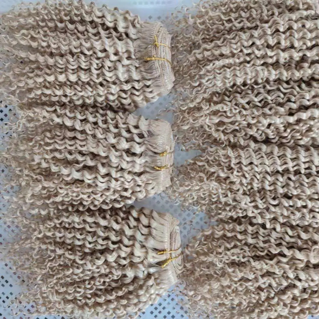 

Real Remy Russion Human Kinkly Hair Extension More Popular #60 Colors For People