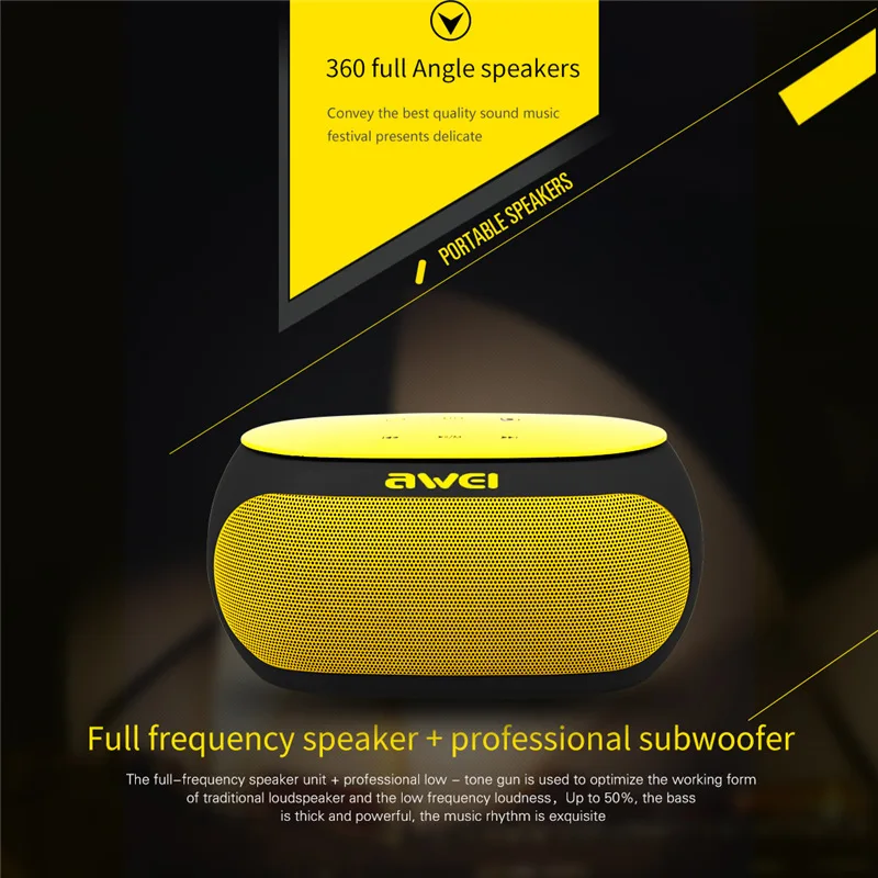 

Awei Y200 Touch Portable Outdoor Powerful Wireless Speaker Bass Stereo Sound Bluetooth Speaker Wireless Soundbar Music Phone