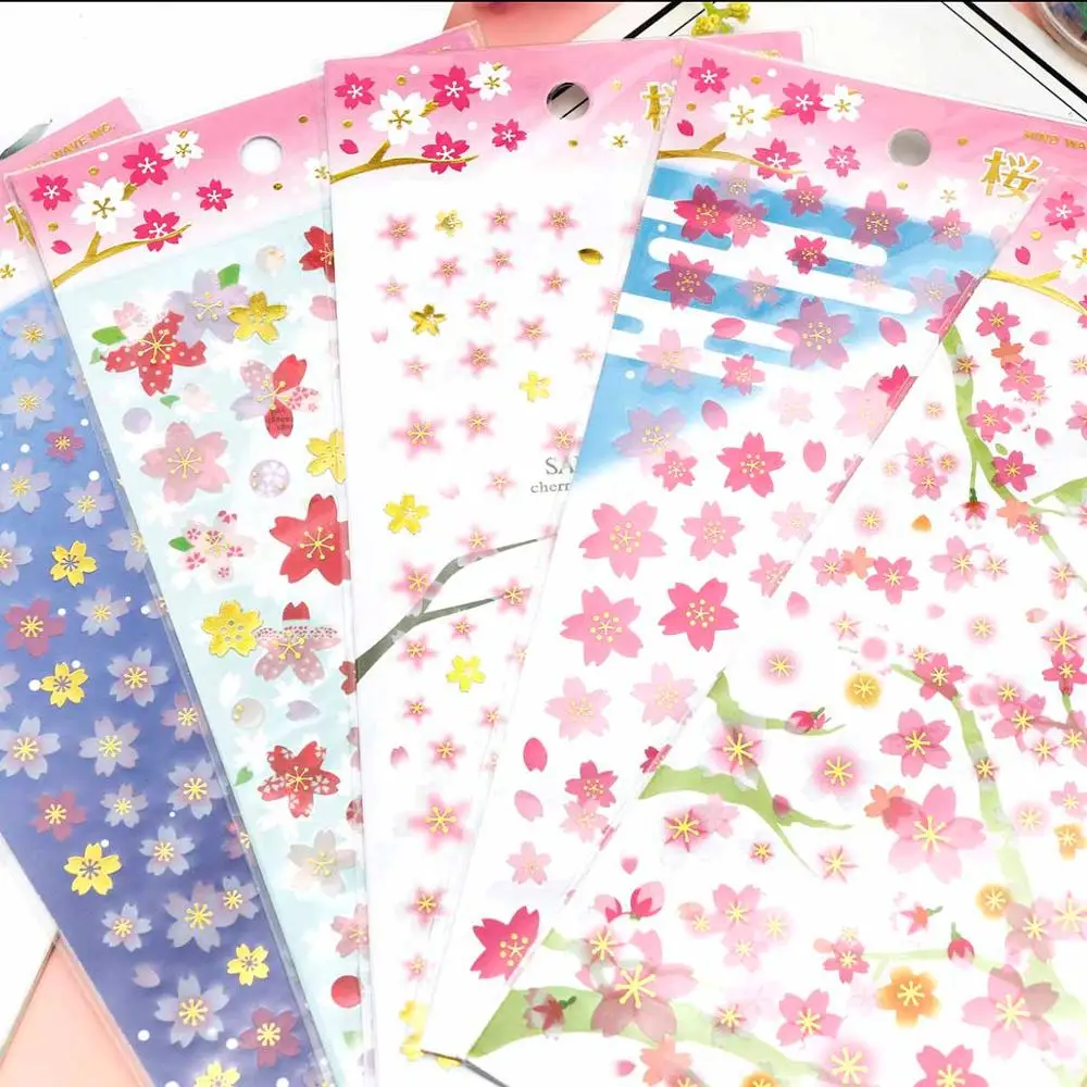 1 шт. 3D розовые цветки сакуры для ногтей стикер японской вишни цветные лепестки