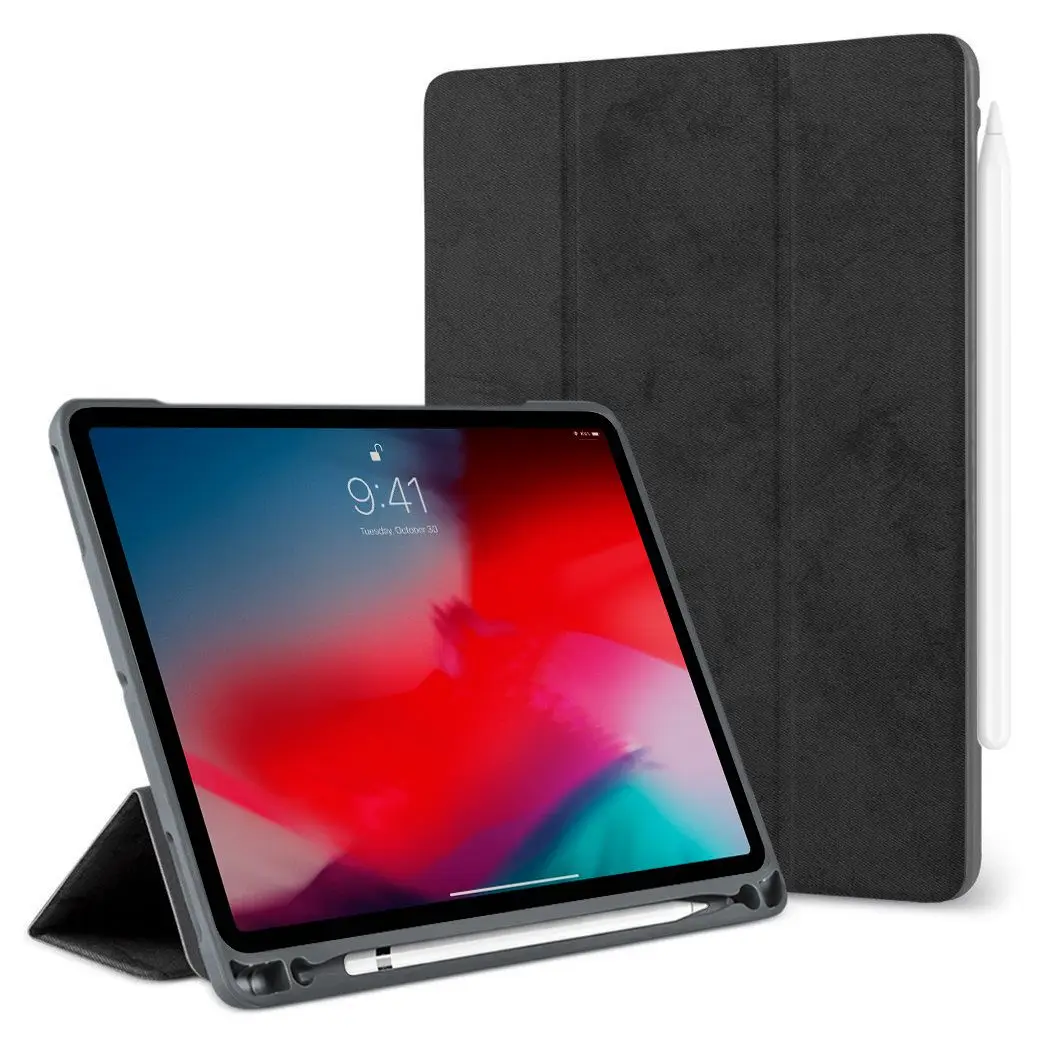 

Case For iPad Pro 12.9 with Pencil Holder 2018 2017 2015 Premium PU Leather TPU Soft Cover for iPad Pro 12.9 2018 Case+film+pen