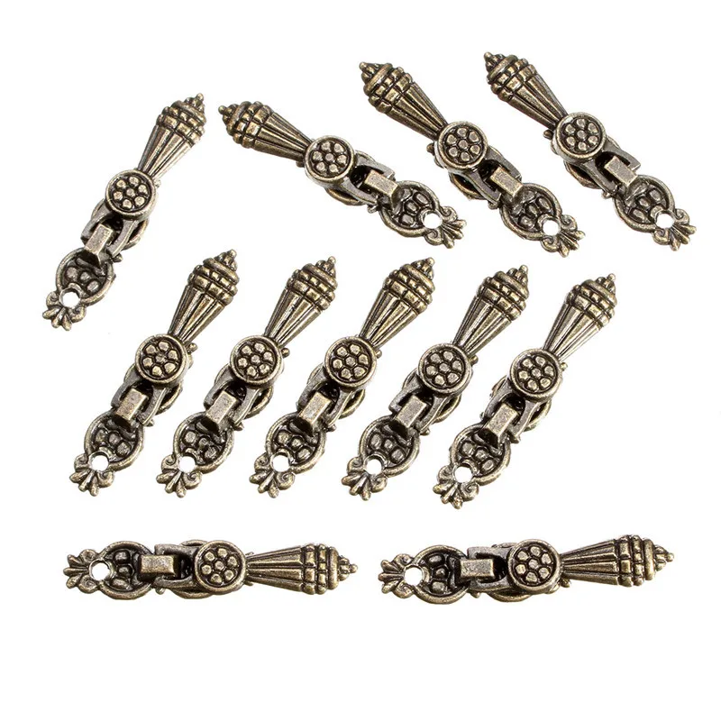 10 шт./лот ручки для выдвижных ящиков античный бронзовый цветок 5 2 см x 1 деревянная