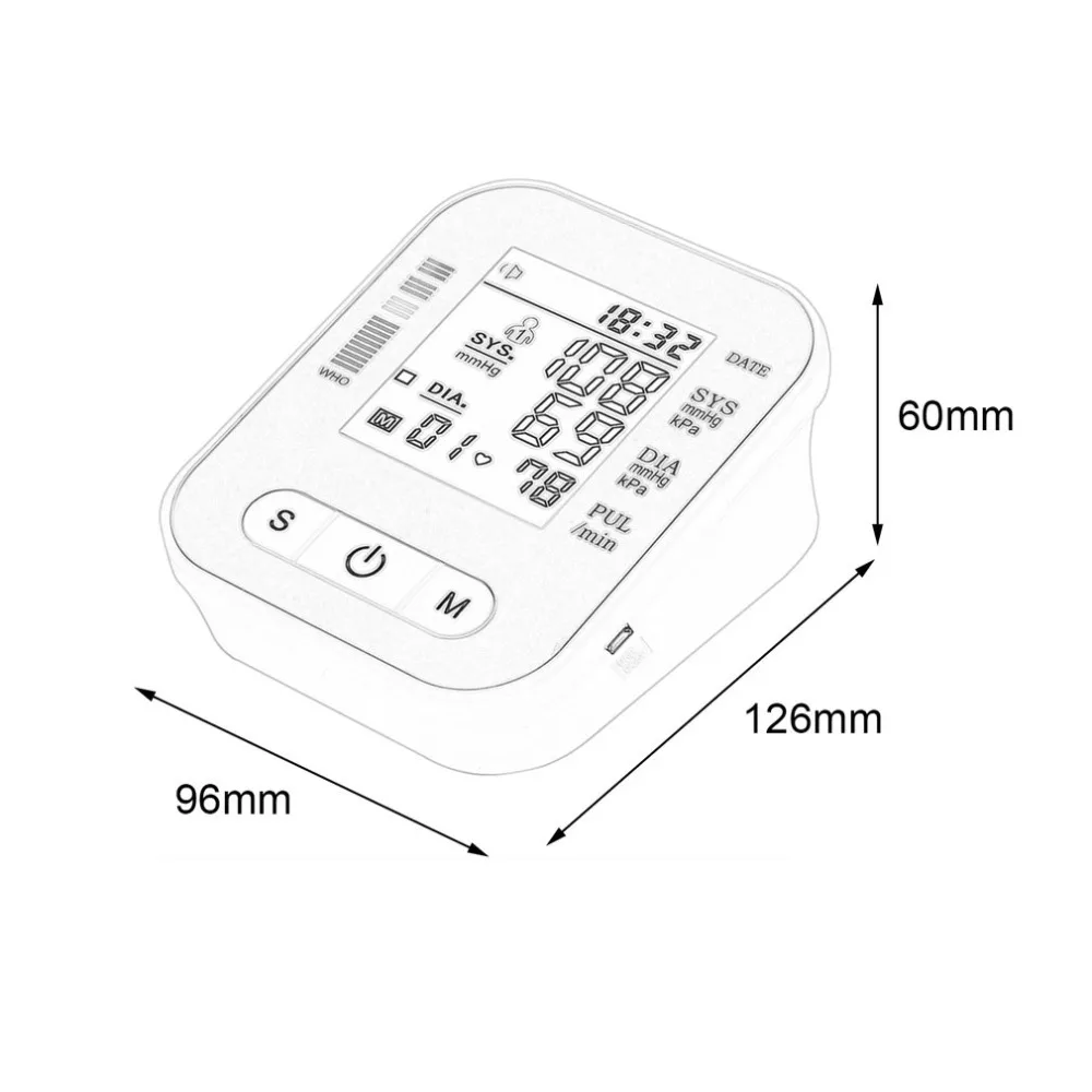 Arm style тонометр полностью автоматический Электрический сфигмоманометр монитор частоты сердечных сокращений медицинский манометр