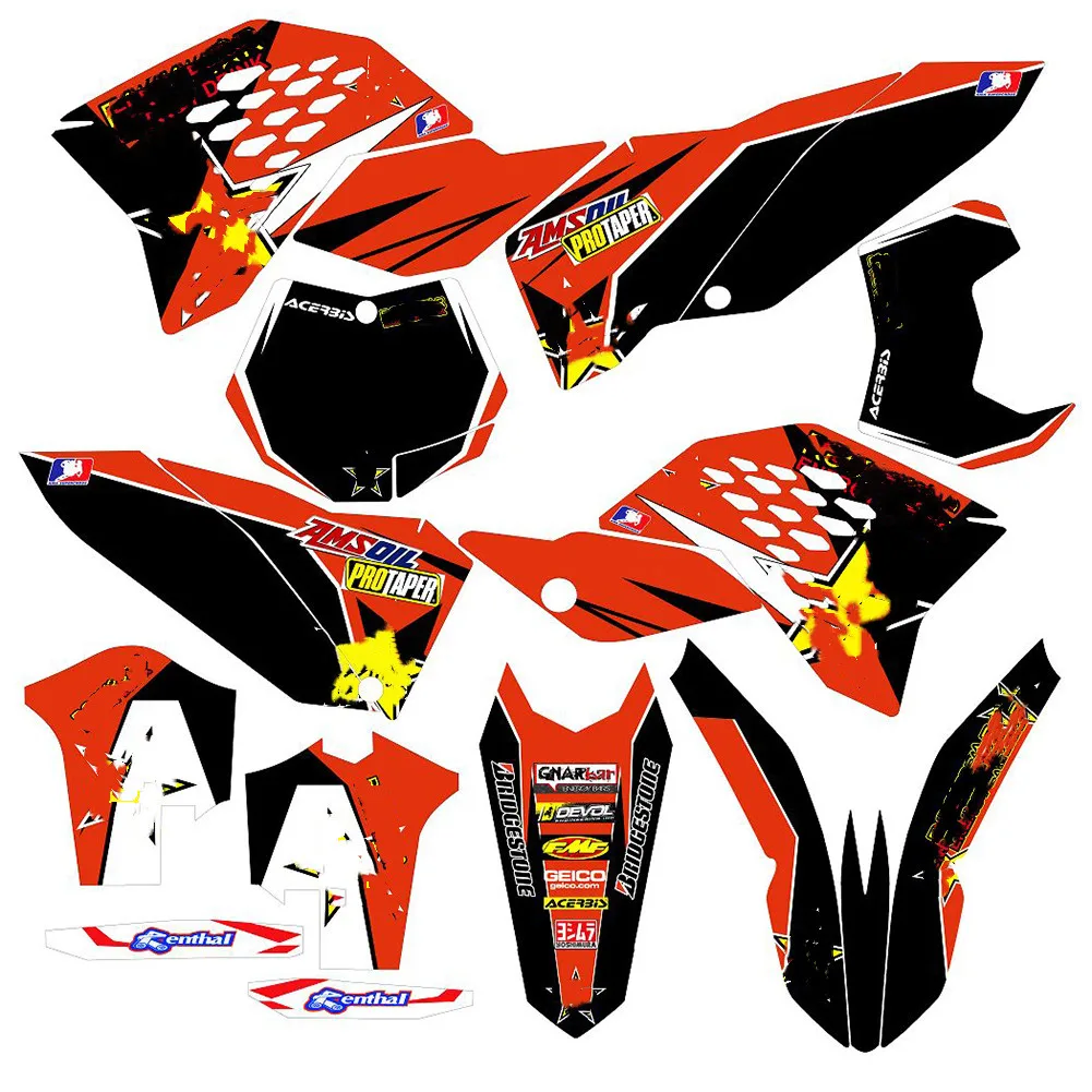 Бесплатные пользовательские имена mumbers Motocross 3M графические наклейки для KTM SX 2007 2008