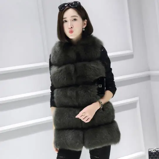 Модные женские пальто 2020 длинный роскошный меховой жилет зимнее женское теплая