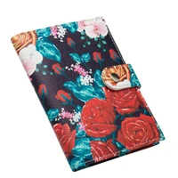 new product color passport holder buckle passport book ear buckle ticket holder multi card floral rose passport bag